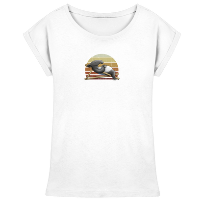 Lässiger Retro Sundown Tapir - Womens Extended Shoulder T-Shirt