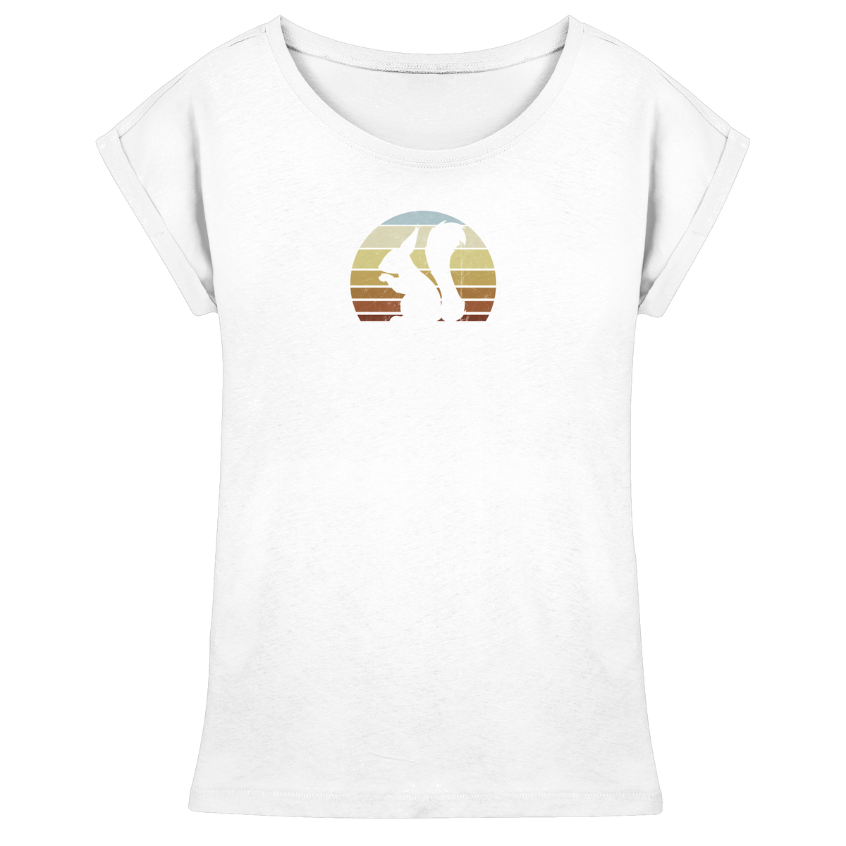 Retro Eichhörnchen Silhouette - Womens Extended Shoulder T-Shirt