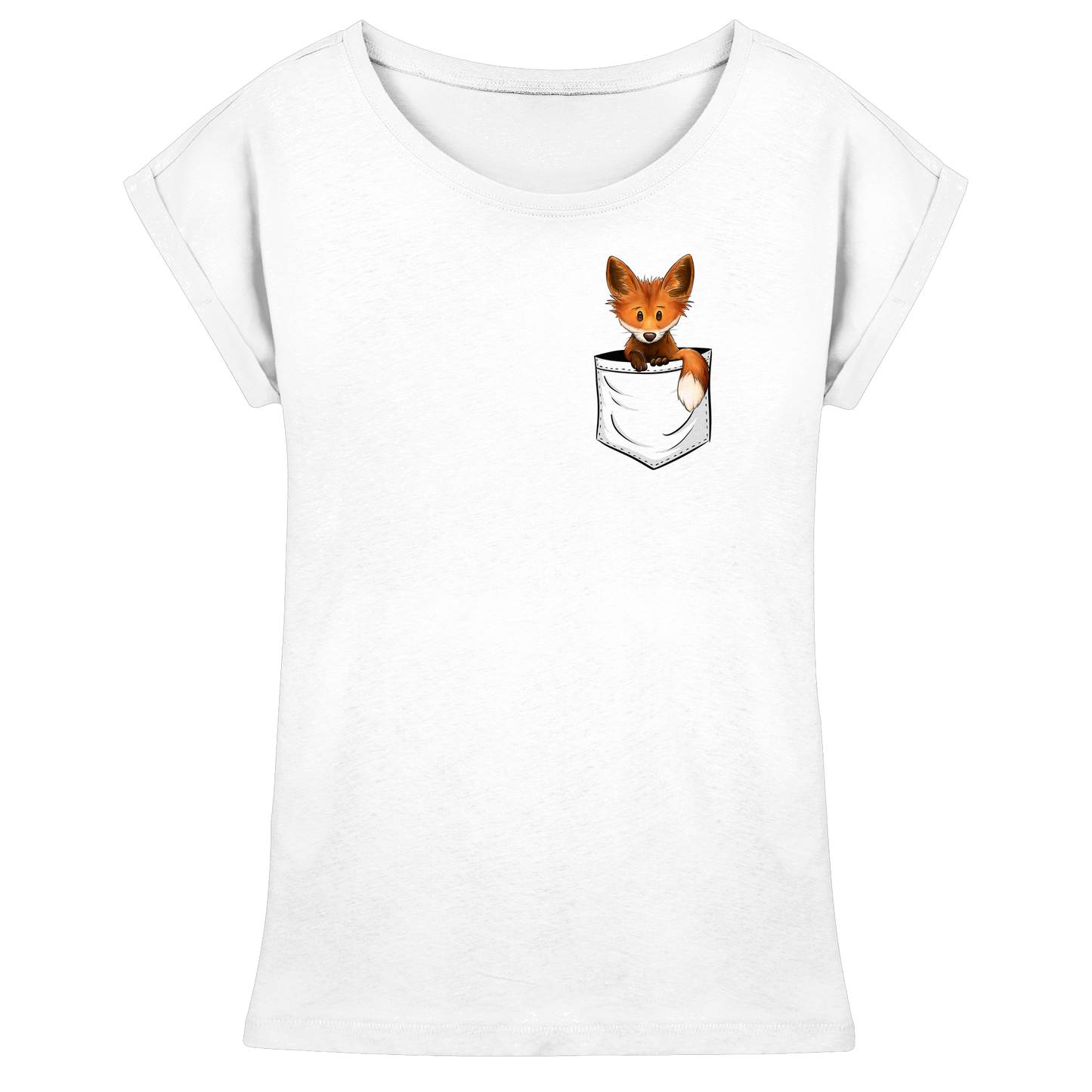 Funky Fuchs in der Tasche - Womens Extended Shoulder T-Shirt