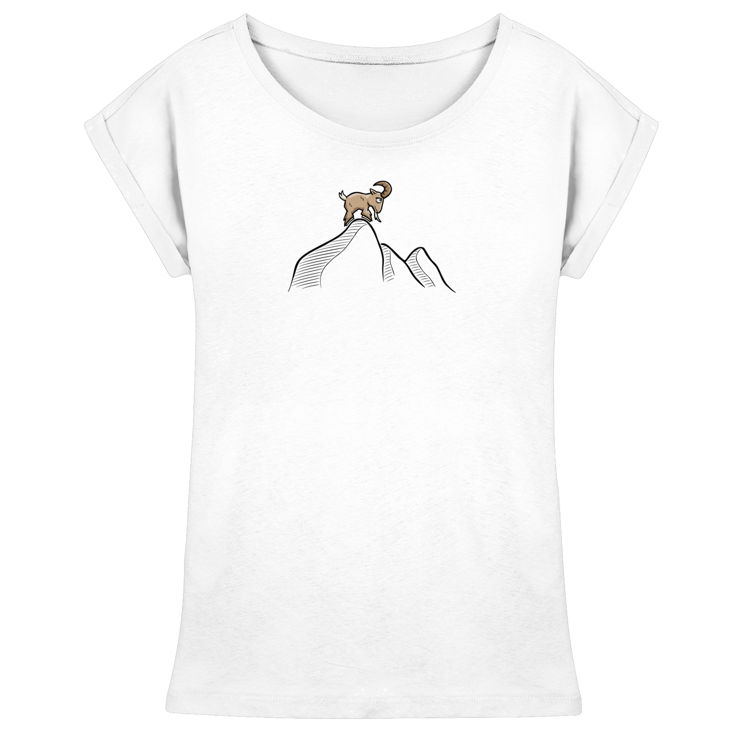 Ziegenbock in den Bergen - Womens Extended Shoulder T-Shirt