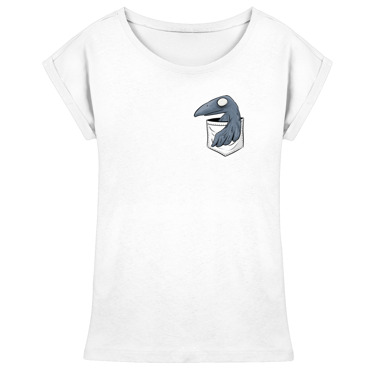 Grufti Rabe Krähe in der Tasche - Womens Extended Shoulder T-Shirt