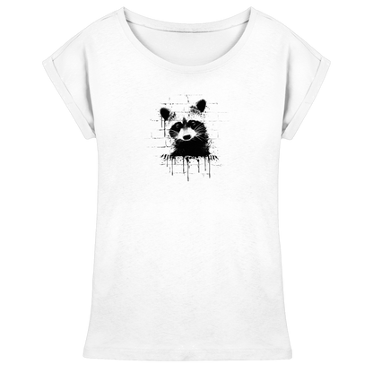 Funky Street Art Waschbär - Womens Extended Shoulder T-Shirt