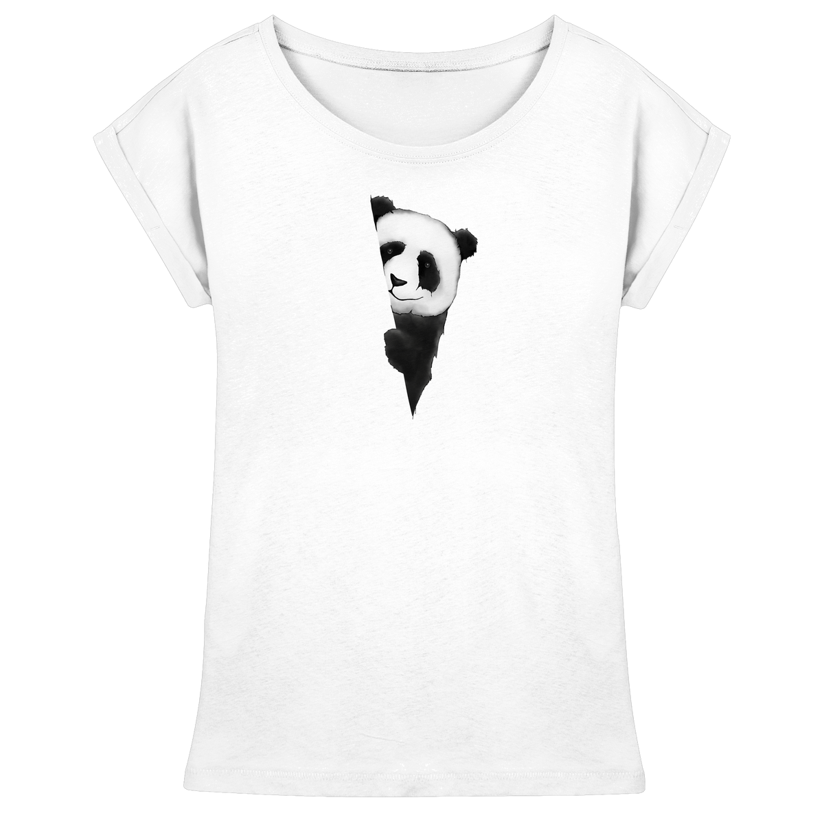 Panda Bär Illustration - Womens Extended Shoulder T-Shirt