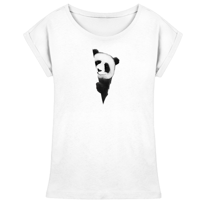 Panda Bär Illustration - Womens Extended Shoulder T-Shirt