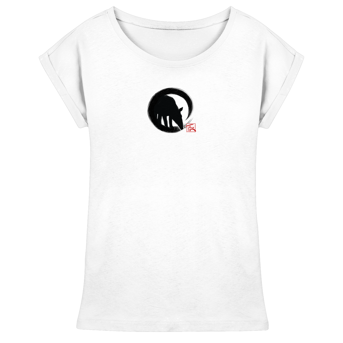 Zen Tapir im japanischen Enso Kreis - Womens Extended Shoulder T-Shirt