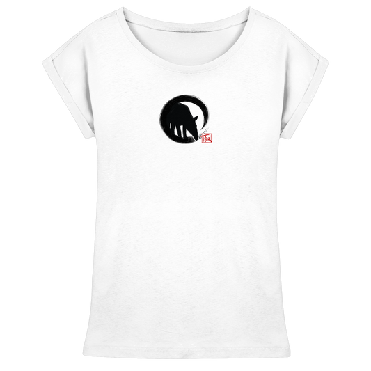 Zen Tapir im japanischen Enso Kreis - Womens Extended Shoulder T-Shirt
