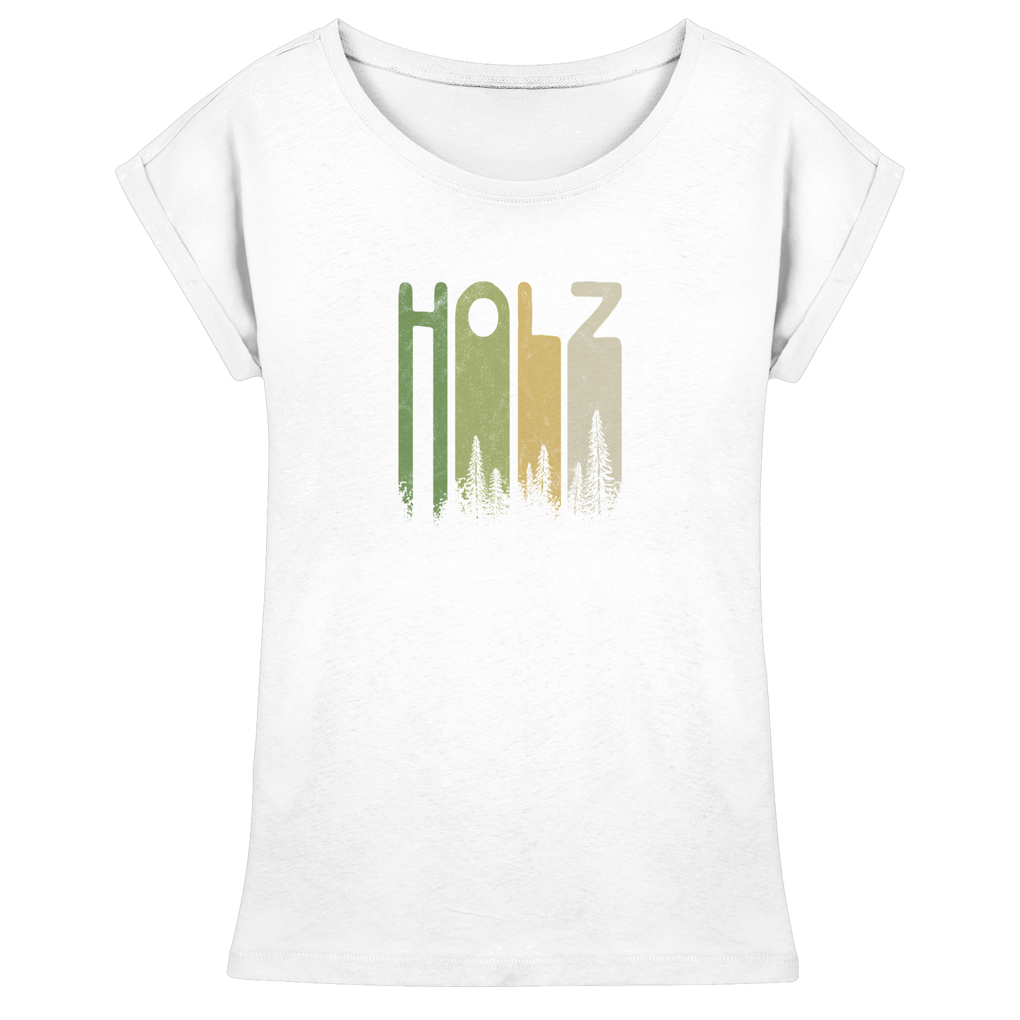 Holz Retro Wald Schriftzug - Womens Extended Shoulder T-Shirt