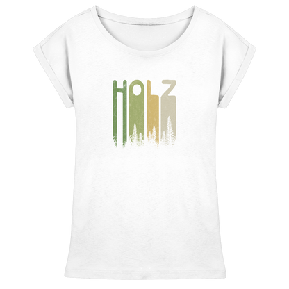 Holz Retro Wald Schriftzug - Womens Extended Shoulder T-Shirt