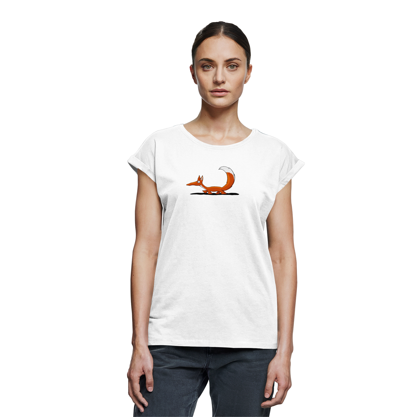 Lässiger cooler Fuchs | Mr. Fox, der Schleicher - Womens Extended Shoulder T-Shirt