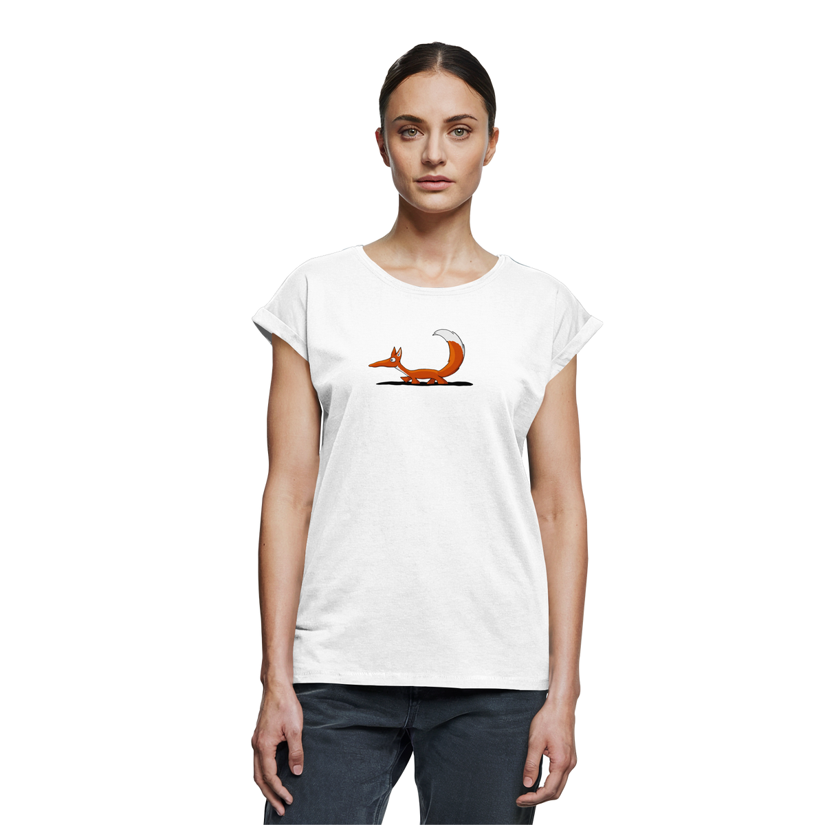 Lässiger cooler Fuchs | Mr. Fox, der Schleicher - Womens Extended Shoulder T-Shirt