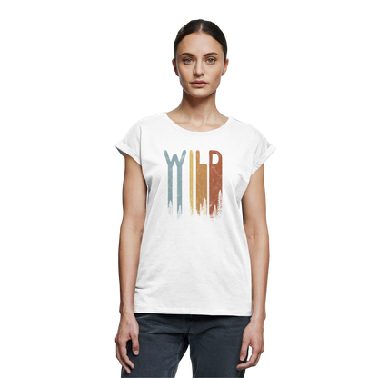 Wild Retro Schriftzug - Womens Extended Shoulder T-Shirt