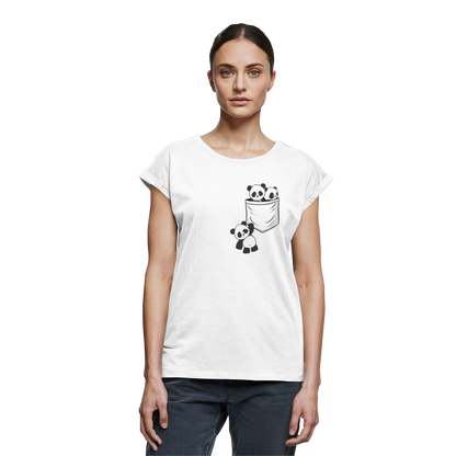 Kawaii Pandas in der Tasche - Womens Extended Shoulder T-Shirt