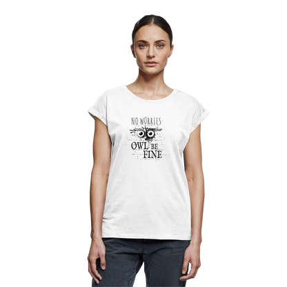 Owl Be Fine Street Art Eule - Womens Extended Shoulder T-Shirt