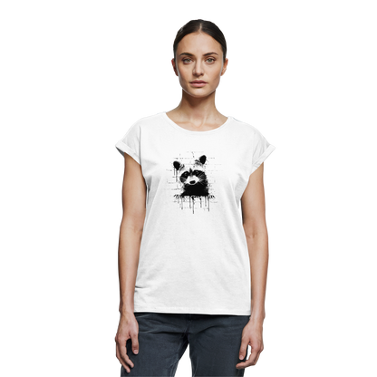 Funky Street Art Waschbär - Womens Extended Shoulder T-Shirt