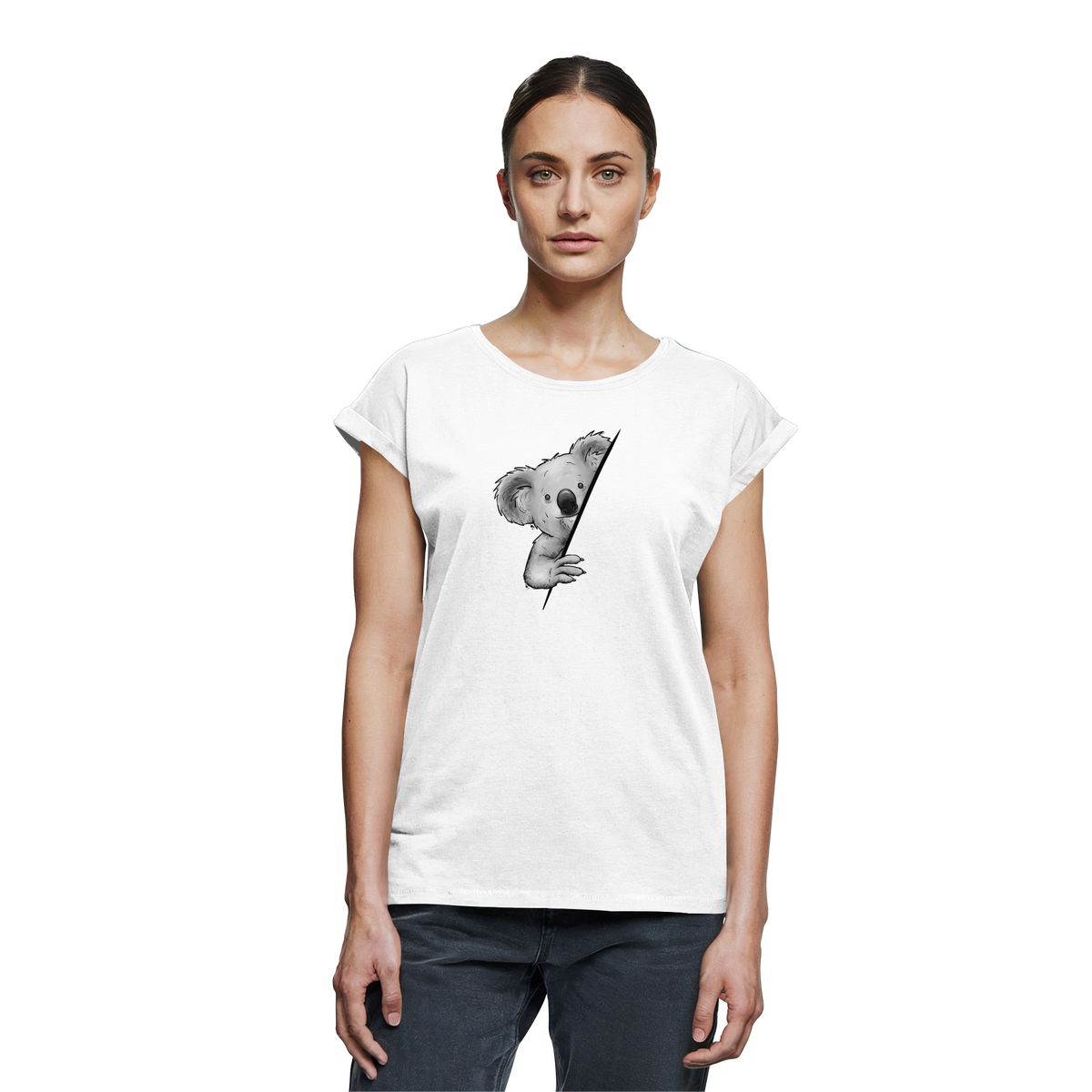 Koala Bär Illustration - Womens Extended Shoulder T-Shirt