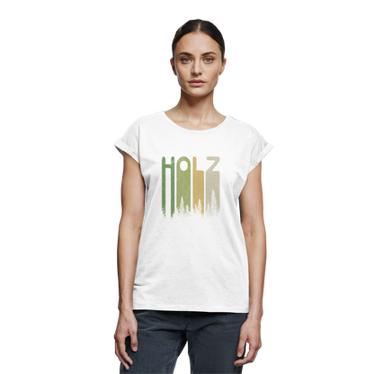 Holz Retro Wald Schriftzug - Womens Extended Shoulder T-Shirt