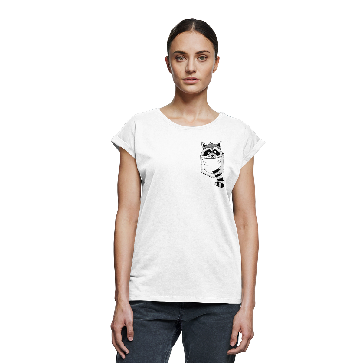Waschbär in Deiner Tasche - Womens Extended Shoulder T-Shirt