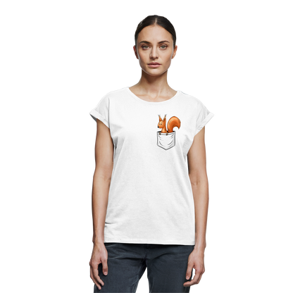 Lässiges Eichhörnchen In Tasche - Womens Extended Shoulder T-Shirt