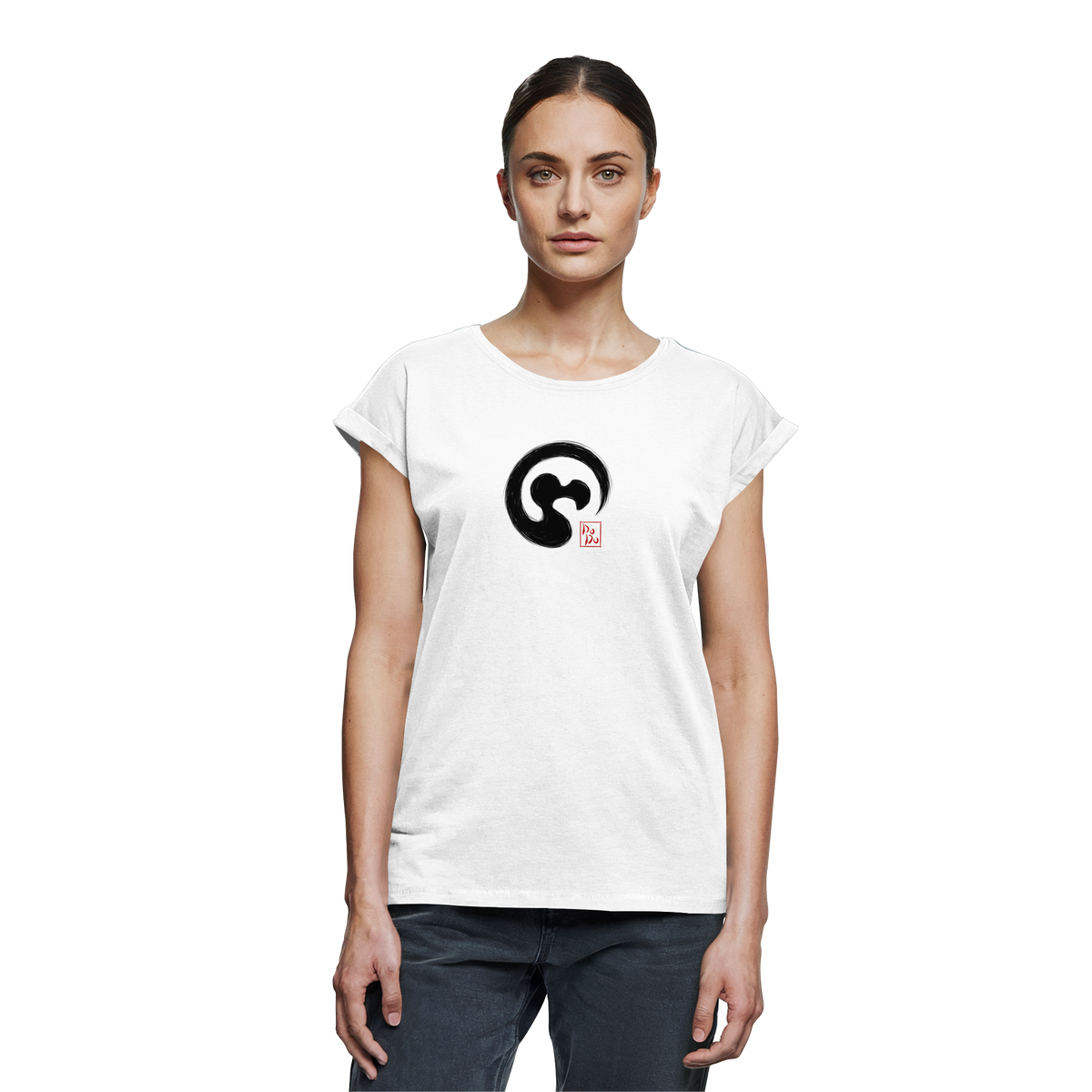 Zen Dodo im japanischen Enso Kreis - Womens Extended Shoulder T-Shirt