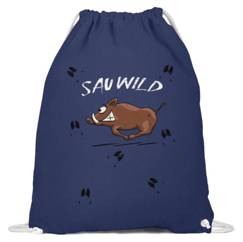 Sauwild wilde Sau | Wildschwein Keiler - Baumwoll Gymsac-6057