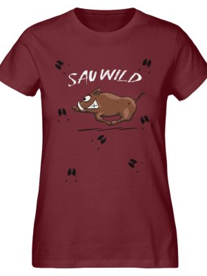 Sauwild wilde Sau | Wildschwein Keiler - Damen Premium Organic Shirt-6883