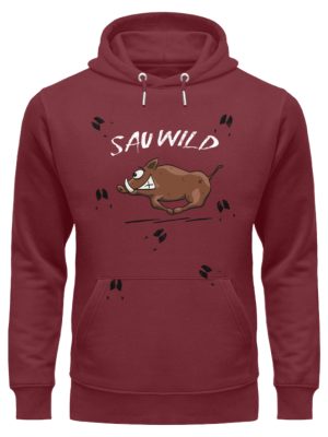 Sauwild wilde Sau | Wildschwein Keiler - Unisex Organic Hoodie-6883