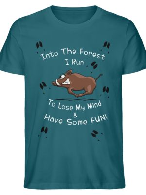 Into the Forest I Run & Have Fun Sauwild Wildsau - Herren Premium Organic Shirt-6889