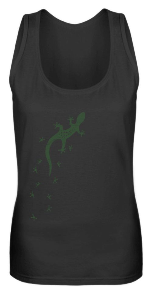 Eidechse Gecko Silhouette mit Spuren - Frauen Tanktop-16