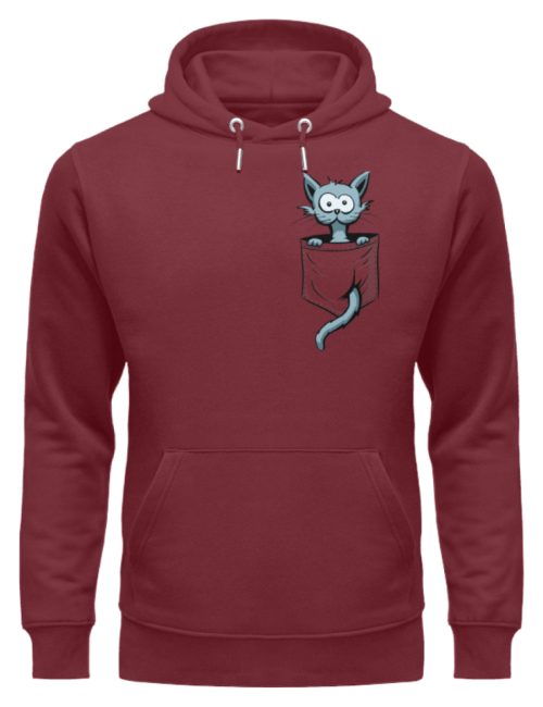 Verrückte Katze in Deiner Brust-Tasche - Unisex Organic Hoodie-6883