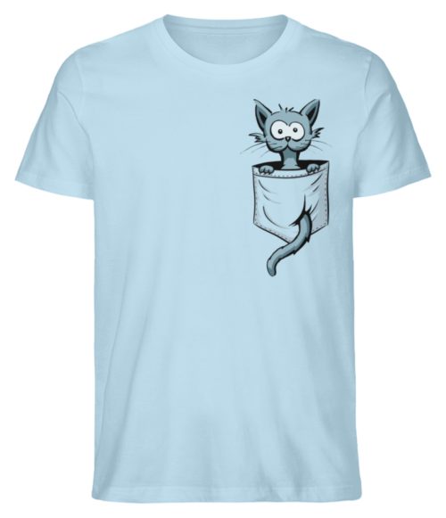 Verrückte Katze in Deiner Brust-Tasche - Herren Premium Organic Shirt-6888