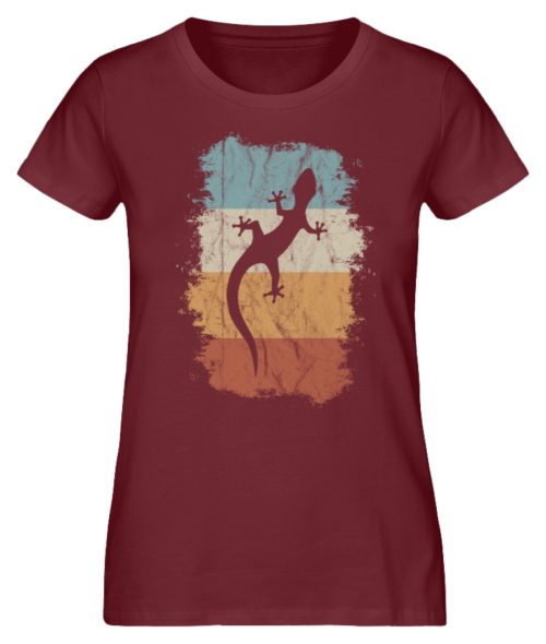Retro Gecko Salamander Silhouette - Damen Premium Organic Shirt-6883