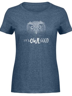 It-s OWL Good | Kritzel-Kunst-Eule - Damen Melange Shirt-6803