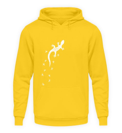 Gecko Silhouette mit Fährte | Sommer, Sonne und mediterraner Urlaub für Salamander-Fans - Unisex Kapuzenpullover Hoodie-1774