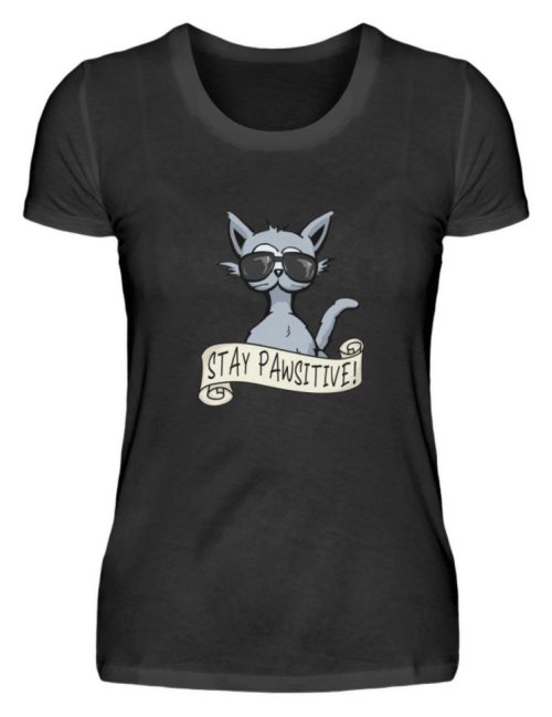 Stay Pawsitive Bleib lässig Hipster Katze - Damen Premiumshirt-16