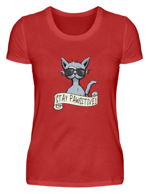 Stay Pawsitive Bleib lässig Hipster Katze - Damen Premiumshirt-4