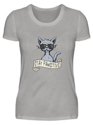 Stay Pawsitive Bleib lässig Hipster Katze - Damen Premiumshirt-2998