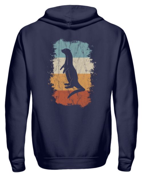 Retro Otter Fisch-Otter Silhouette - Zip-Hoodie-198