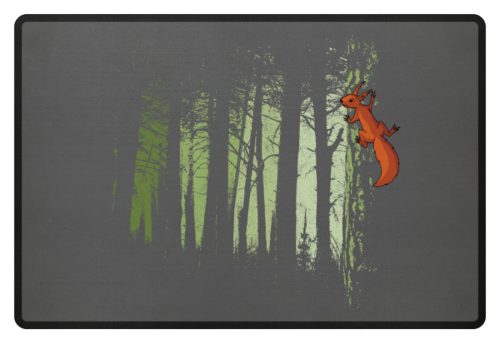 Eichhörnchen im Zwielicht-Wald - Fußmatte-6778