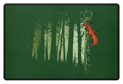 Eichhörnchen im Zwielicht-Wald - Fußmatte-833