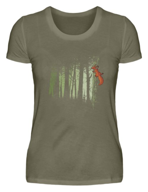 Eichhörnchen im Zwielicht-Wald - Damen Premiumshirt-627