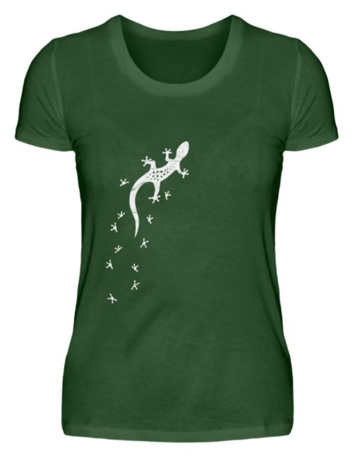Gecko Silhouette mit Fährte | Sommer, Sonne und mediterraner Urlaub für Salamander-Fans - Damen Premiumshirt-2936