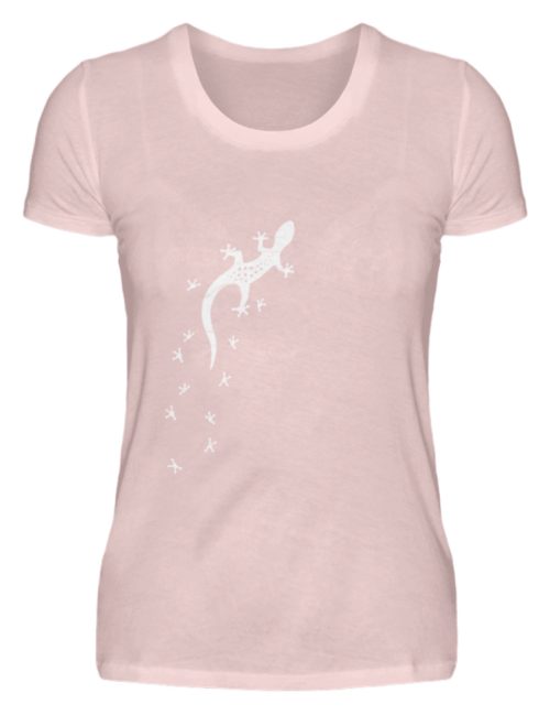 Gecko Silhouette mit Fährte | Sommer, Sonne und mediterraner Urlaub für Salamander-Fans - Damen Premiumshirt-5949