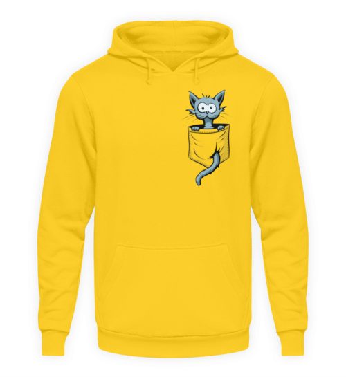 Verrückte Katze in Deiner Brust-Tasche - Unisex Kapuzenpullover Hoodie-1774