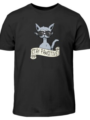 Stay Pawsitive Bleib lässig Hipster Katze - Kinder T-Shirt-16