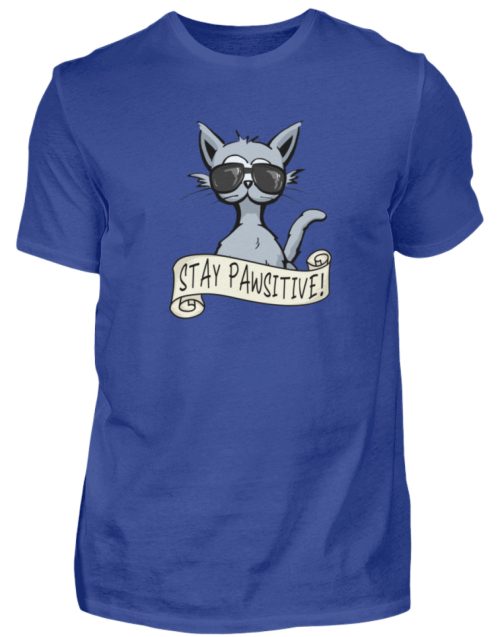 Stay Pawsitive Bleib lässig Hipster Katze - Herren Shirt-668