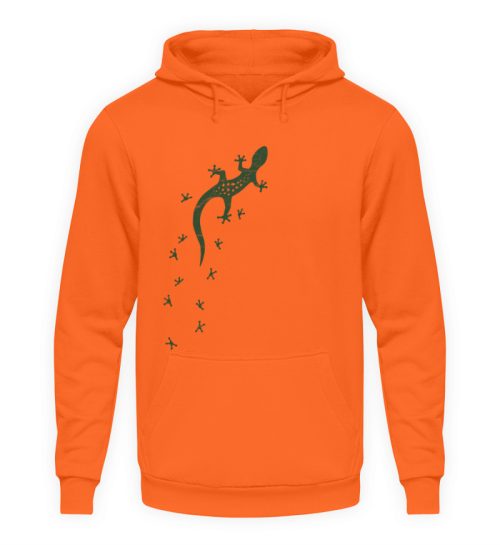 Eidechse Gecko Silhouette mit Spuren - Unisex Kapuzenpullover Hoodie-1692