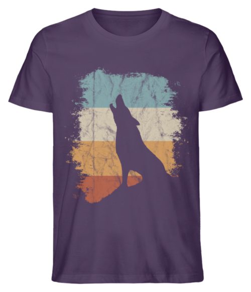 Retro Style lässig heulender Wolf - Herren Premium Organic Shirt-6884