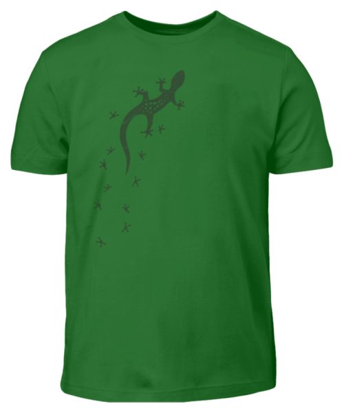 Eidechse Gecko Silhouette mit Spuren - Kinder T-Shirt-718