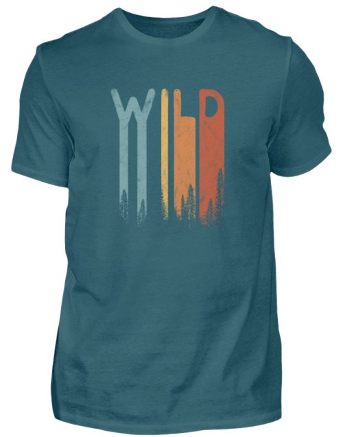 Wild Retro wilder Wald Schriftzug - Herren Shirt-1096