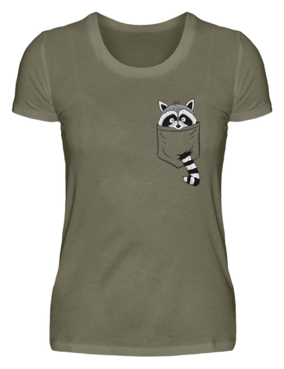 Waschbär in Deiner Brust-Tasche - Damen Premiumshirt-627